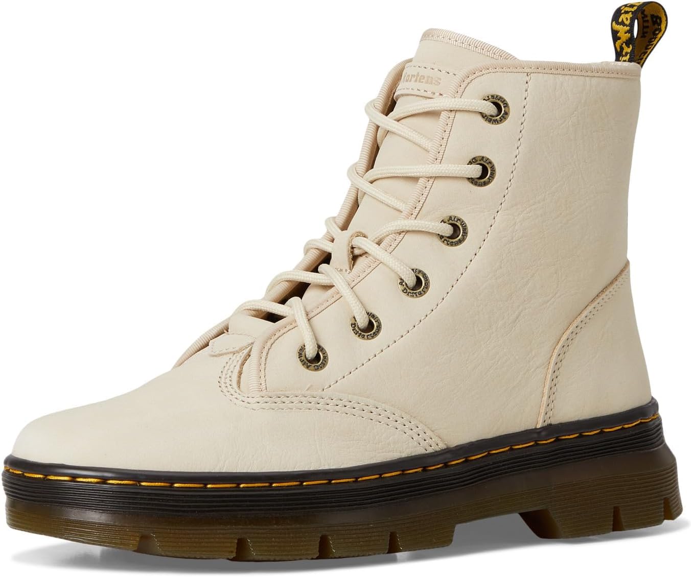 Dr. Martens Women's Combs II 6 Eye Lace Up Fashion Boot Parchment Beige