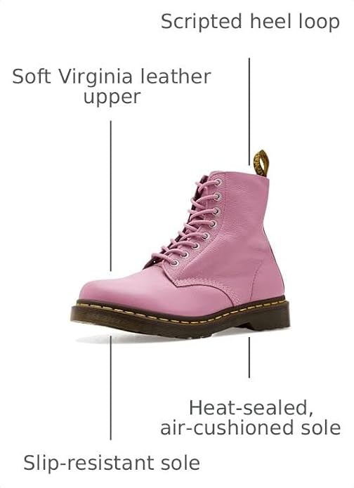 Dr. Martens Unisex 1460 Leather 8 Eye Boot Dusty Rose Virginia