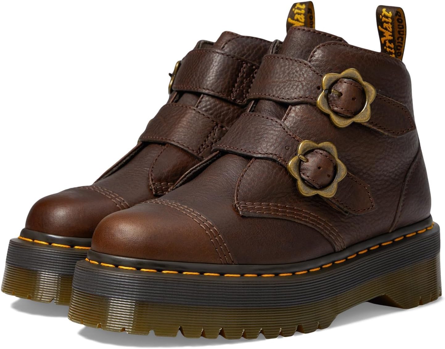 Dr. Martens Women's Devon Flwr Dark Brown