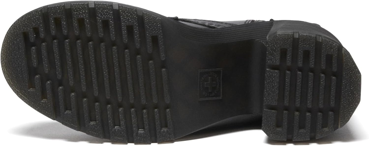 Dr. Martens Women's Chesney Harness Flare Heel Leather Boots Black Sendal
