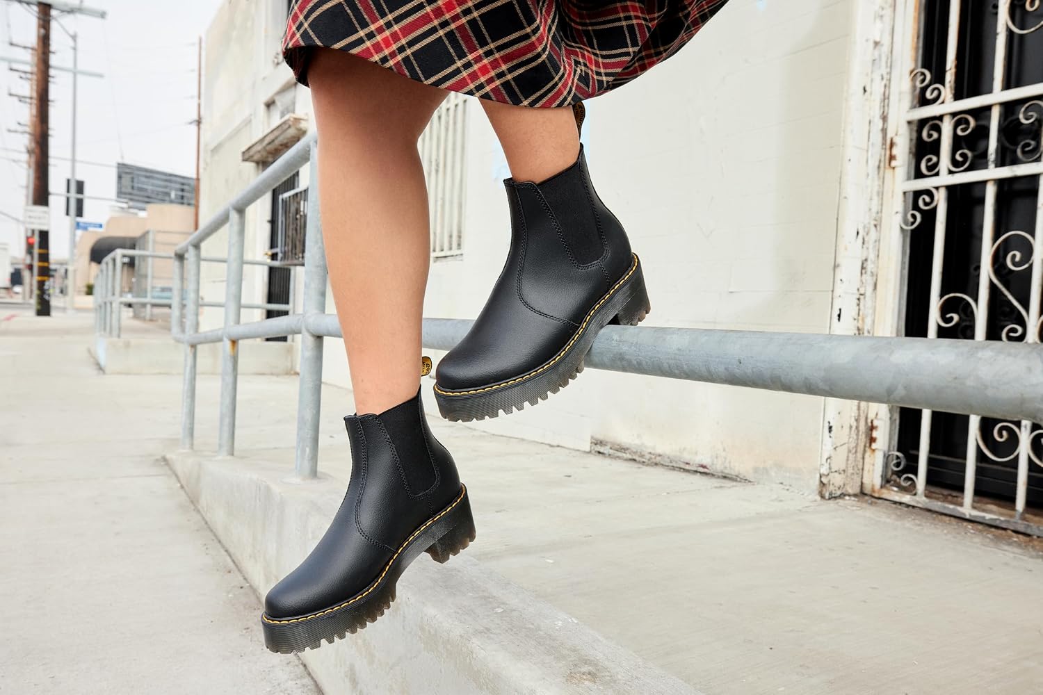 Dr. Martens Women's Sanguine Leather Chelsea Boot Black Athena