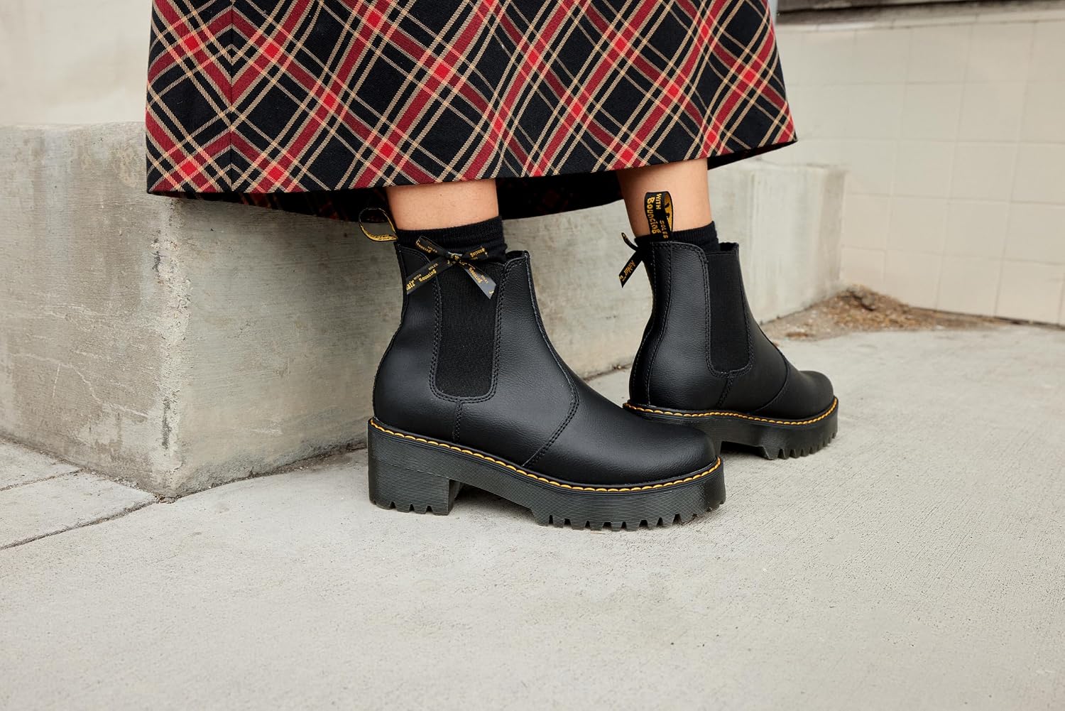 Dr. Martens Women's Sanguine Leather Chelsea Boot Black Athena