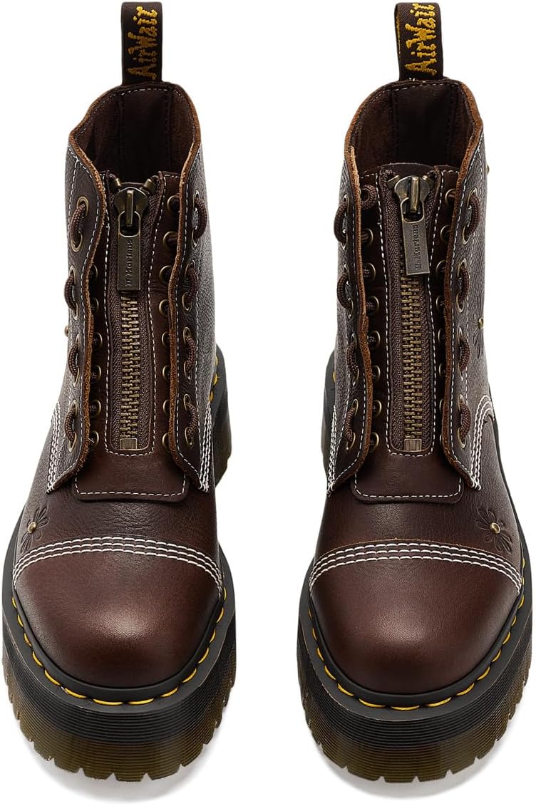 Dr. Martens womens Sinclair Flower Dark Brown