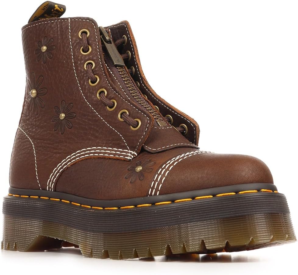 Dr. Martens womens Sinclair Flower Dark Brown