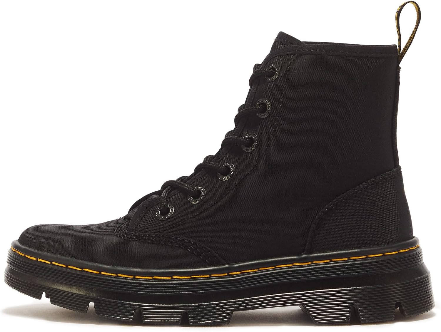 Dr. Martens Women's Combs II 6 Eye Lace Up Fashion Boot Black Crepe Nylon