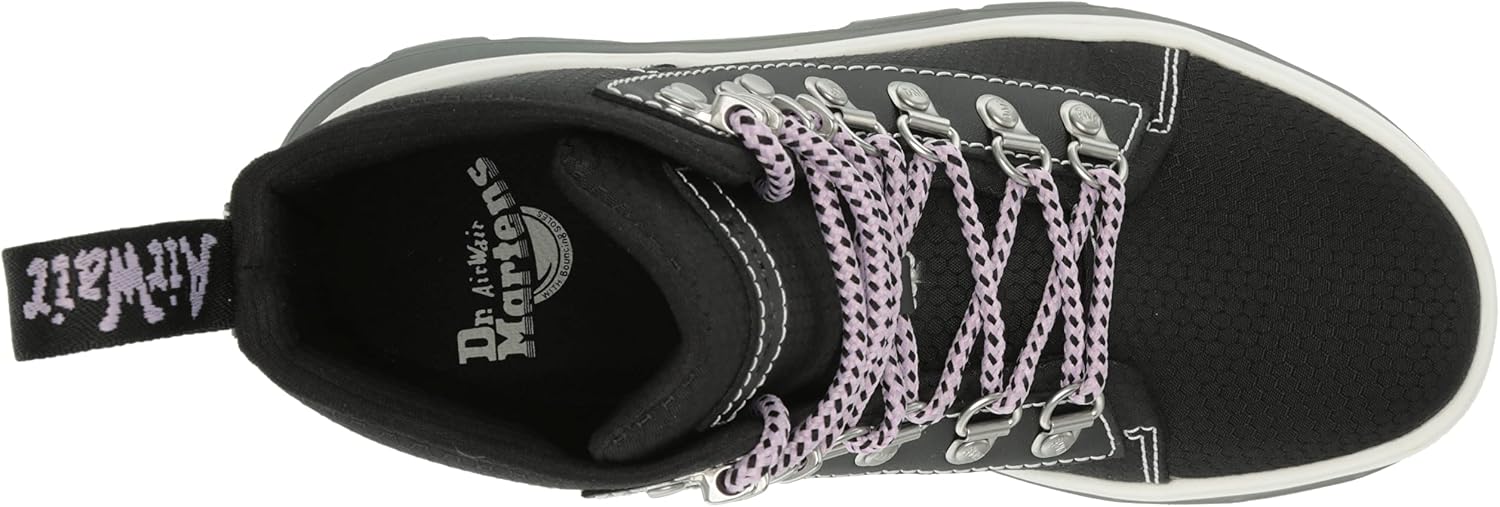 Dr. Martens Women's Combs W Tie Boot Black 4060 Recycled Nylon Ripstop