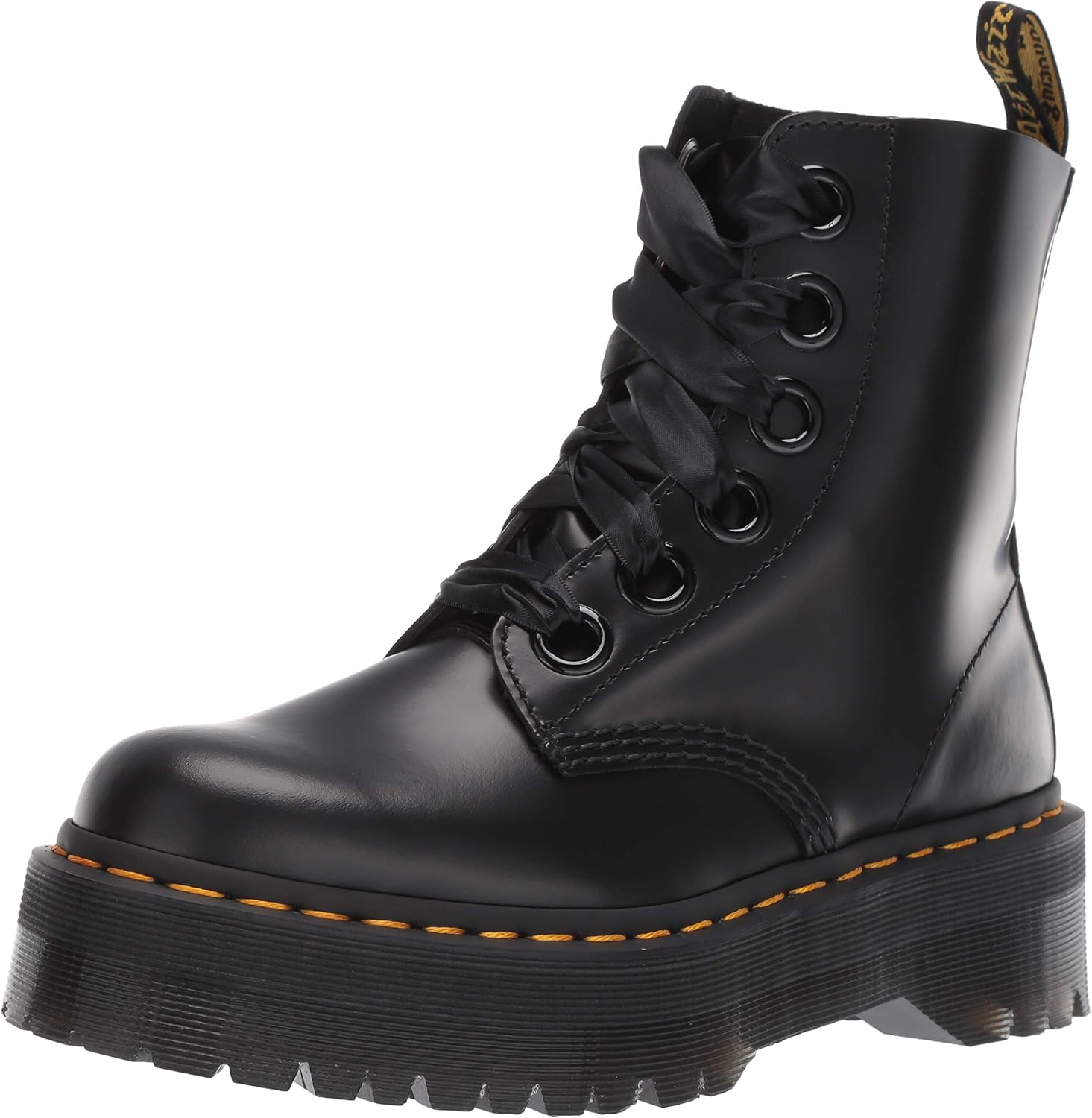 Dr. Martens Women's Molly Leather Platform Boot Black Buttero