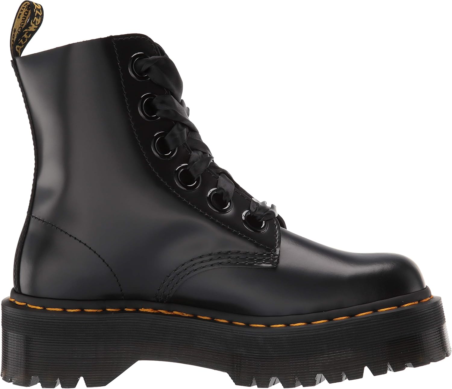 Dr. Martens Women's Molly Leather Platform Boot Black Buttero