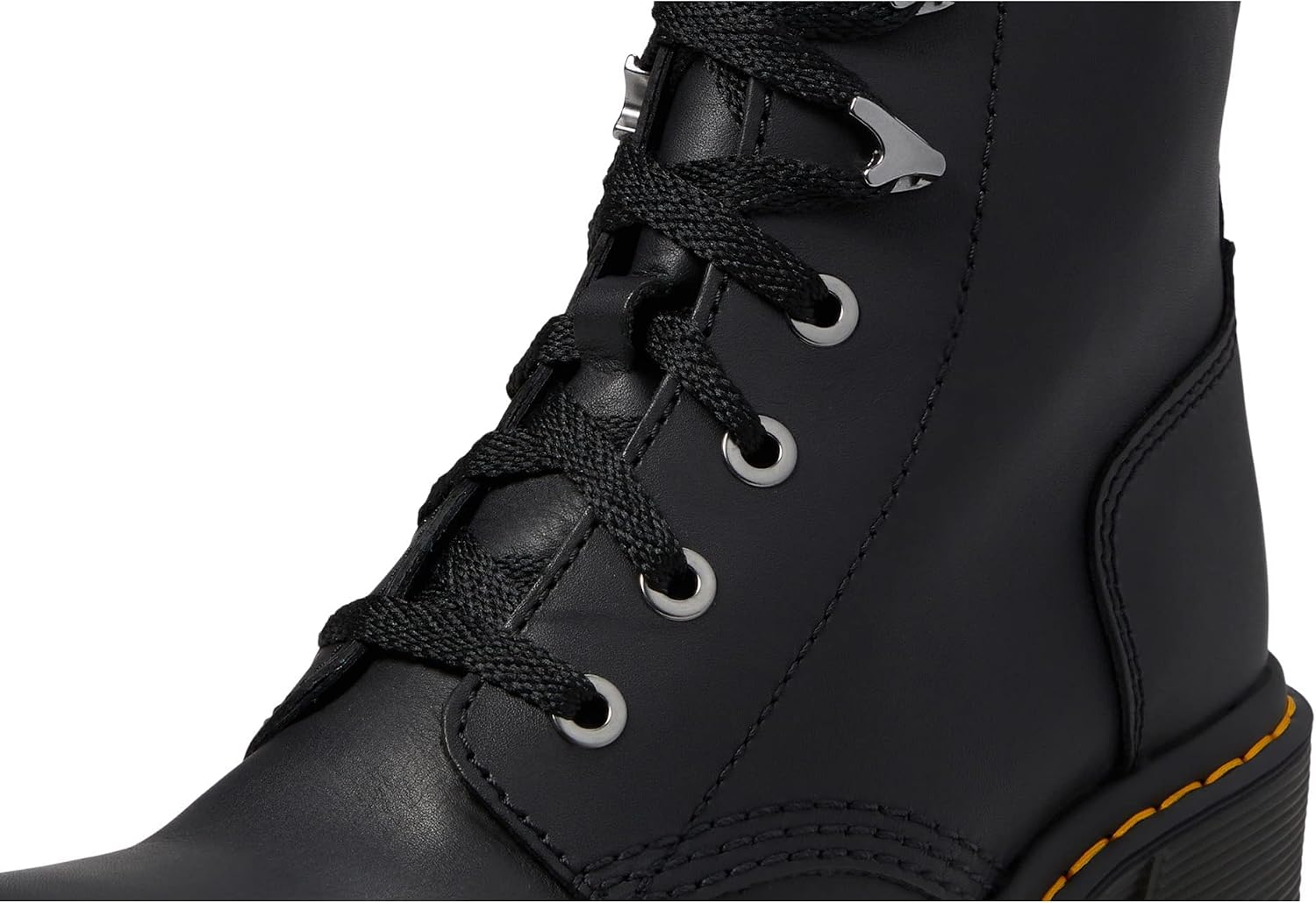 Dr. Martens Women's Jesy Leather Heeled Lace Up Boot Black Sendal