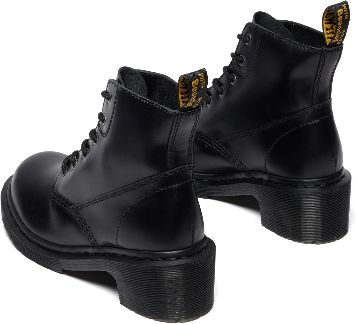 Dr. Martens Women's Alderstone Lace Up Leather Heeled Boot Black Orleans