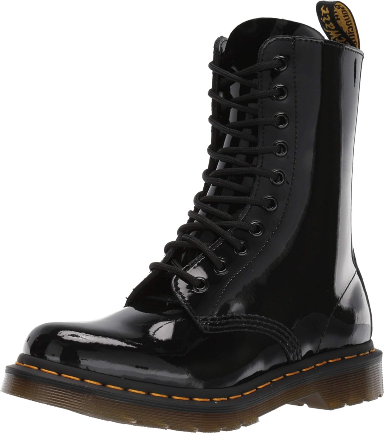 Dr. Martens Women's Combat 1490 Black Patent Lamper