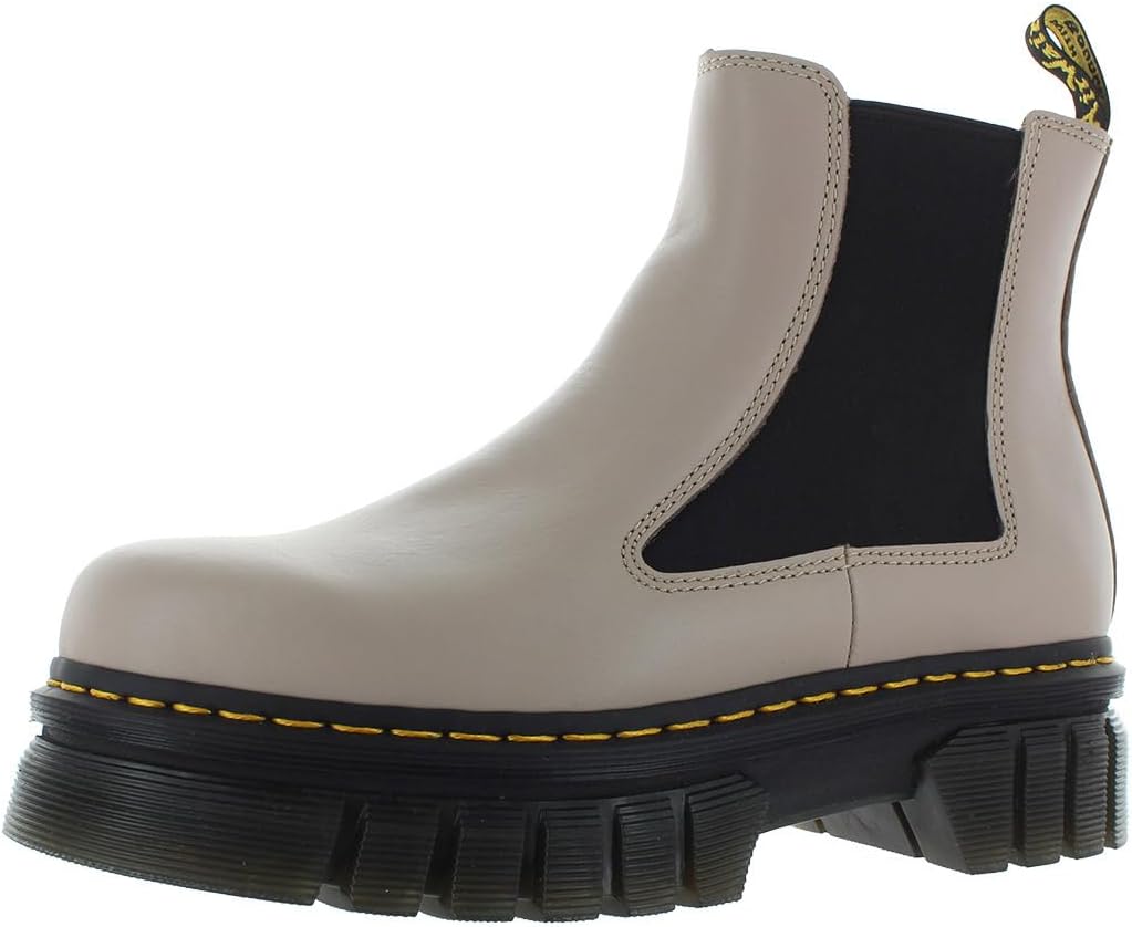 Dr. Martens Women's Audrick Leather Chelsea Boot Black Nappa Lux Vintage Taupe