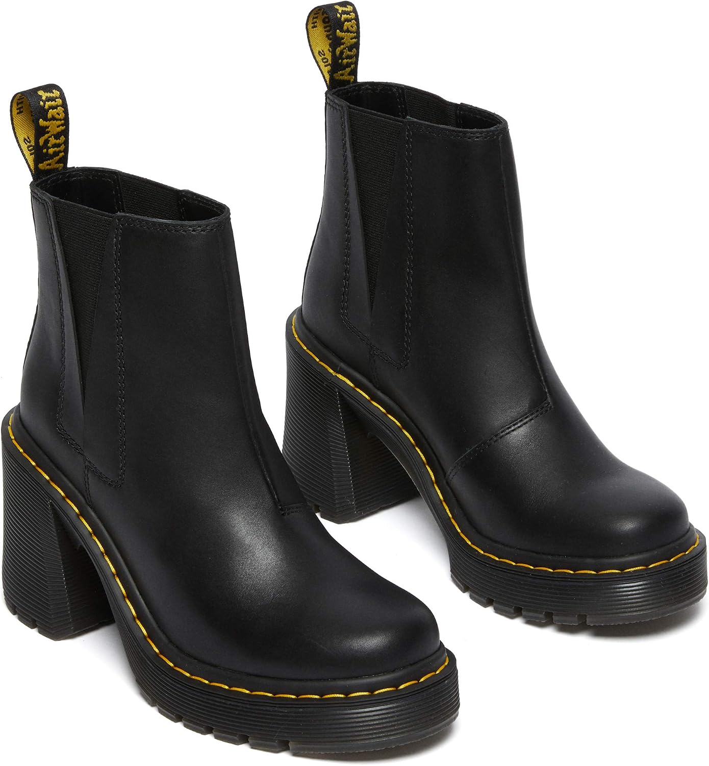 Dr. Martens Women's Spence Leather Heeled Chelsea Boot Black
