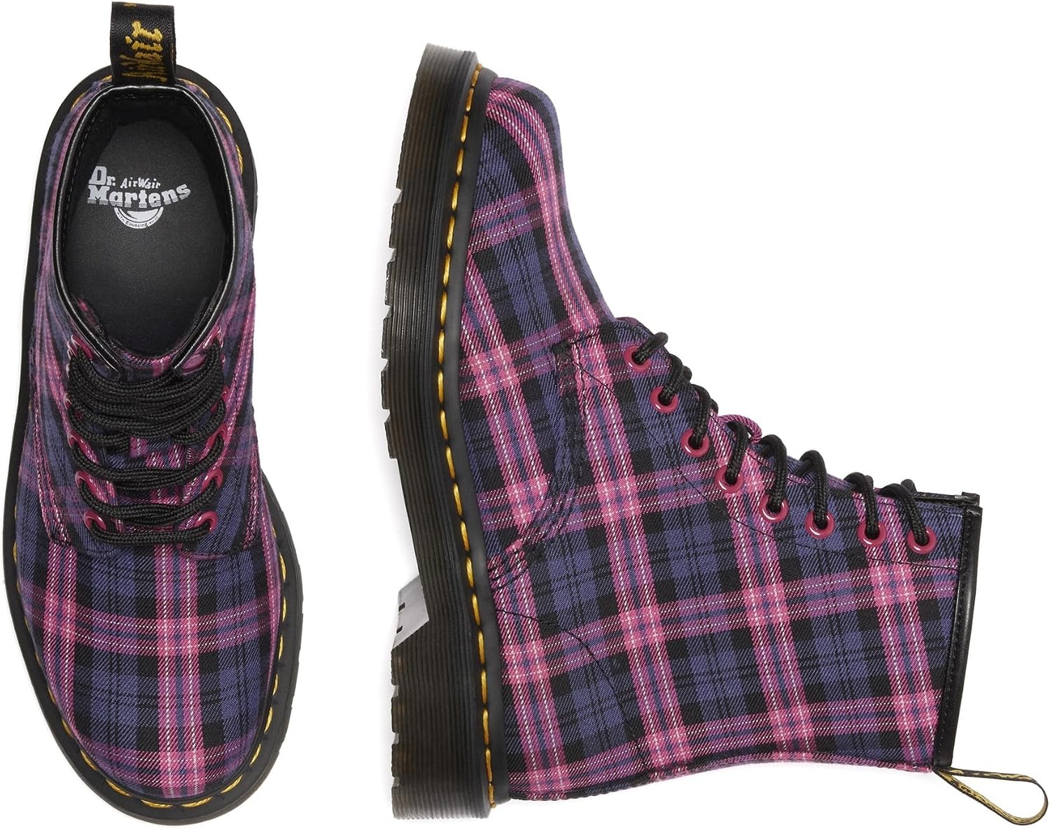 Dr. Martens Unisex 1460 Leather 8 Eye Boot Pink Multi Tartan
