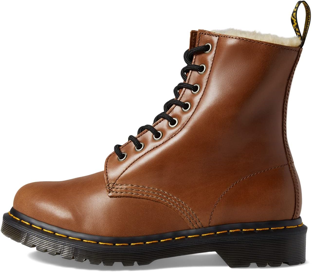 Dr. Martens Women's 1460 Serena Leather Warm Lined Boots Saddle Tan Farrier