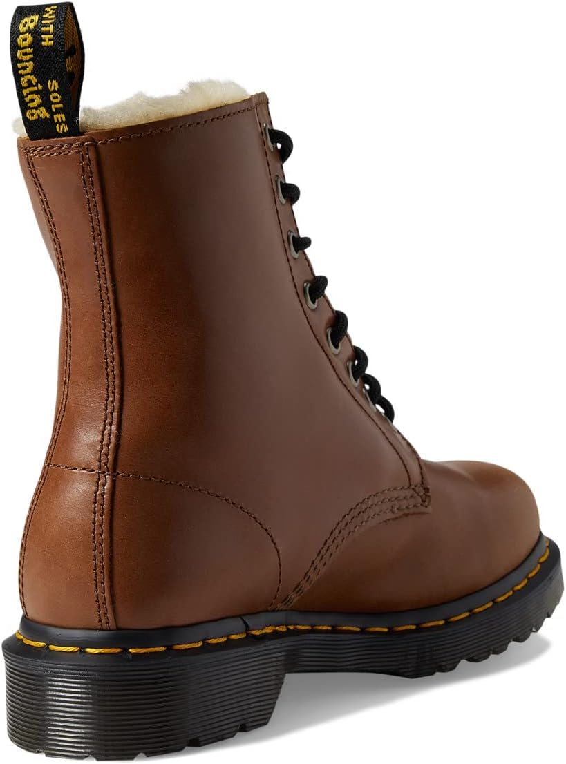 Dr. Martens Women's 1460 Serena Leather Warm Lined Boots Saddle Tan Farrier