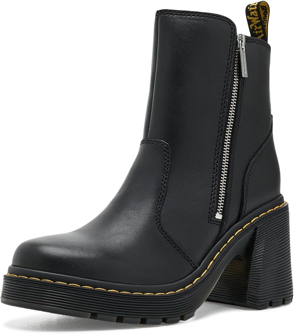 Dr. Martens Women's Spence Zip Heeled Boot Black