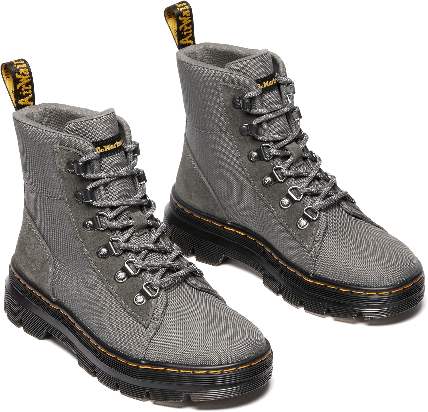 Dr. Martens Women's Combs Combat Boots Gunmetal Bronx Suede+extra Tough 5050