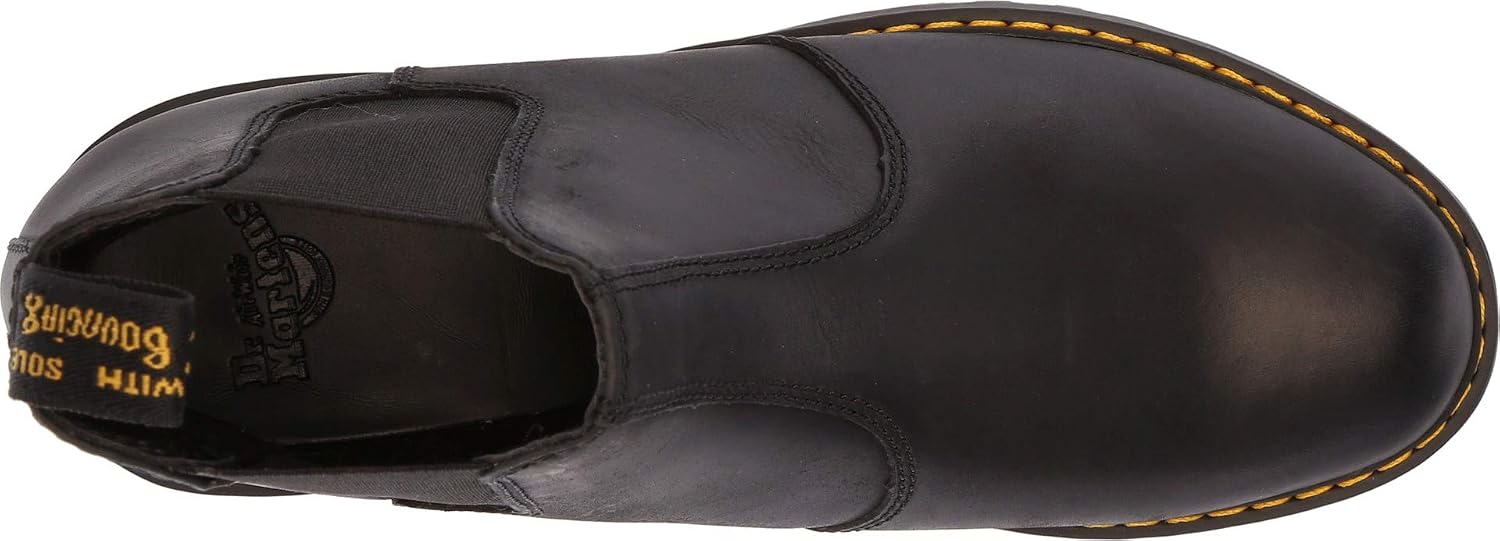Dr. Martens Women's Rometty Leather Heeled Chelsea Boot Black Burnished Wyoming