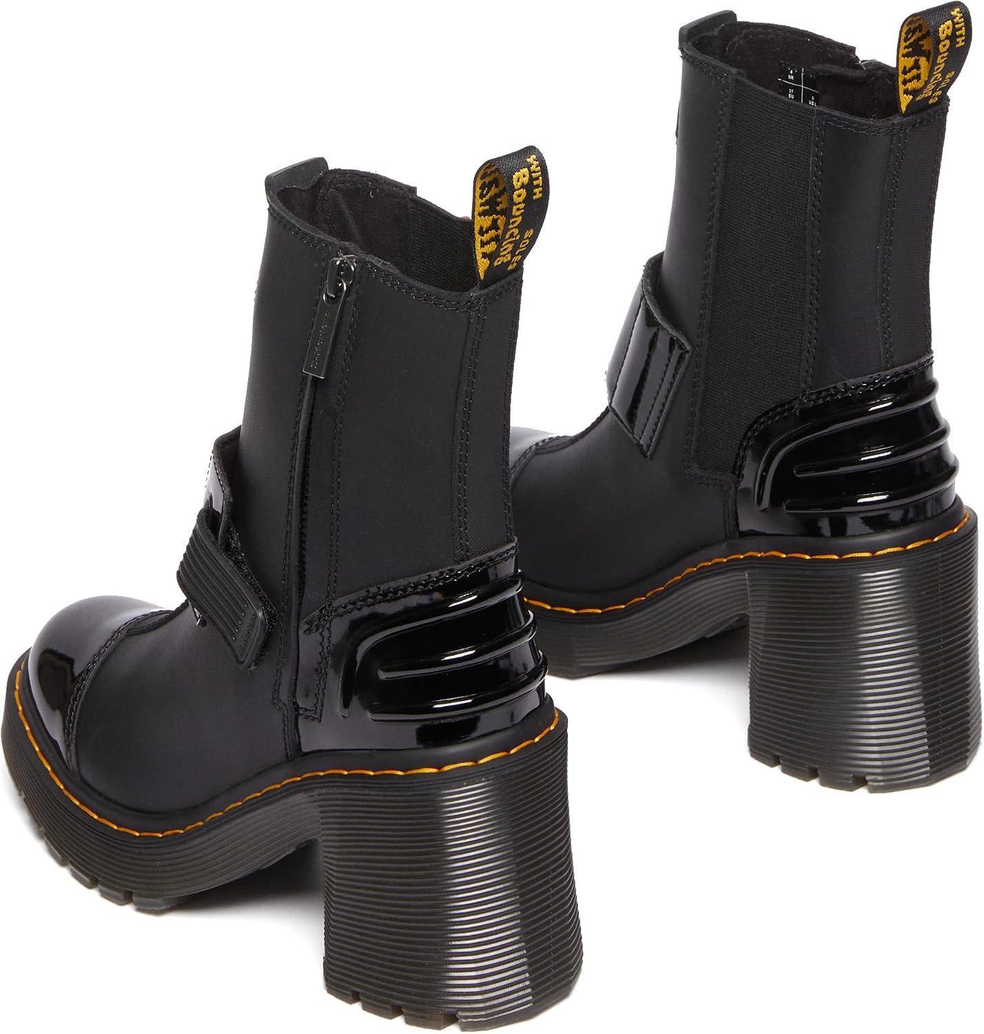 Dr. Martens womens Gaya Boot Black Sendal+soft Patent Pu