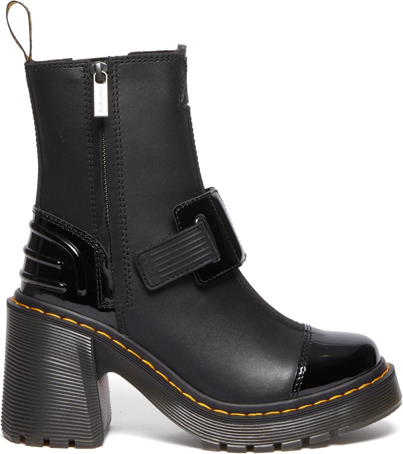 Dr. Martens womens Gaya Boot Black Sendal+soft Patent Pu