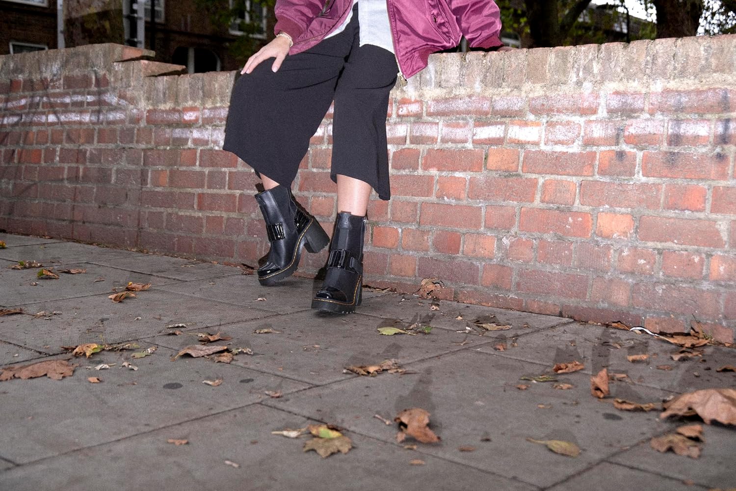 Dr. Martens womens Gaya Boot Black Sendal+soft Patent Pu
