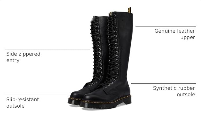 Dr. Martens womens 1b60 Knee High Boots Black Pisa