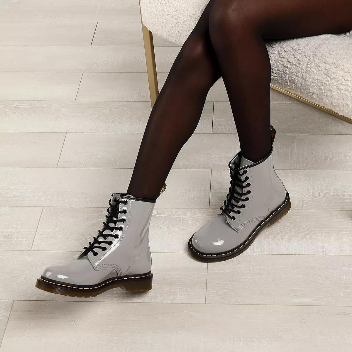 Dr. Martens Unisex 1460 Leather 8 Eye Boot Zinc Grey