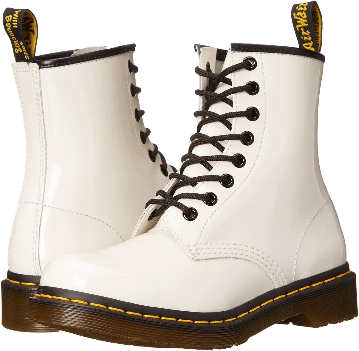 Dr. Martens Women's 1460 W Patent Leather White