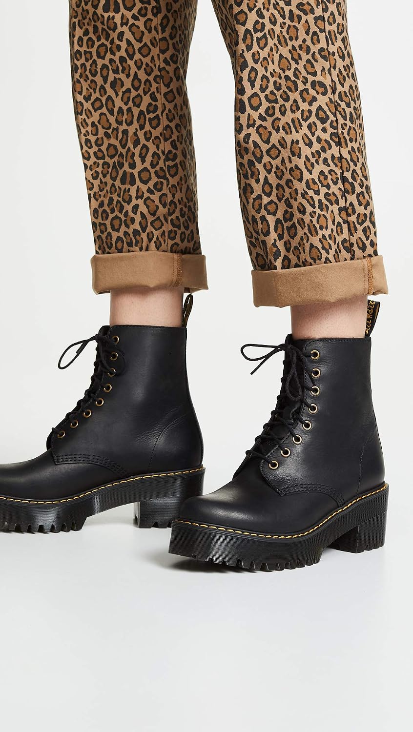Dr. Martens Women's Shriver Hi Leather Heeled Lace Up Boot Black