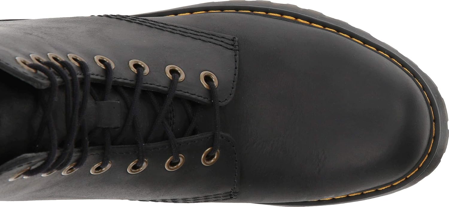 Dr. Martens Women's Shriver Hi Leather Heeled Lace Up Boot Black