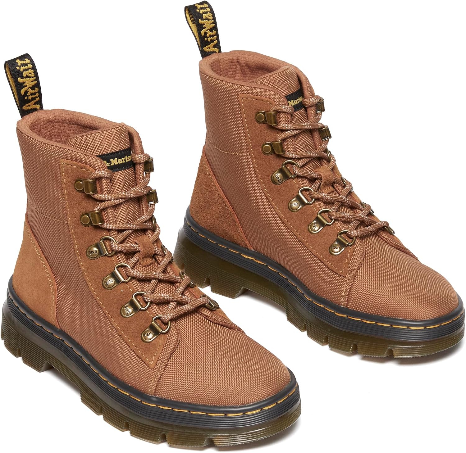 Dr. Martens Women's Combs Combat Boots Desert Brown Bronx Suede