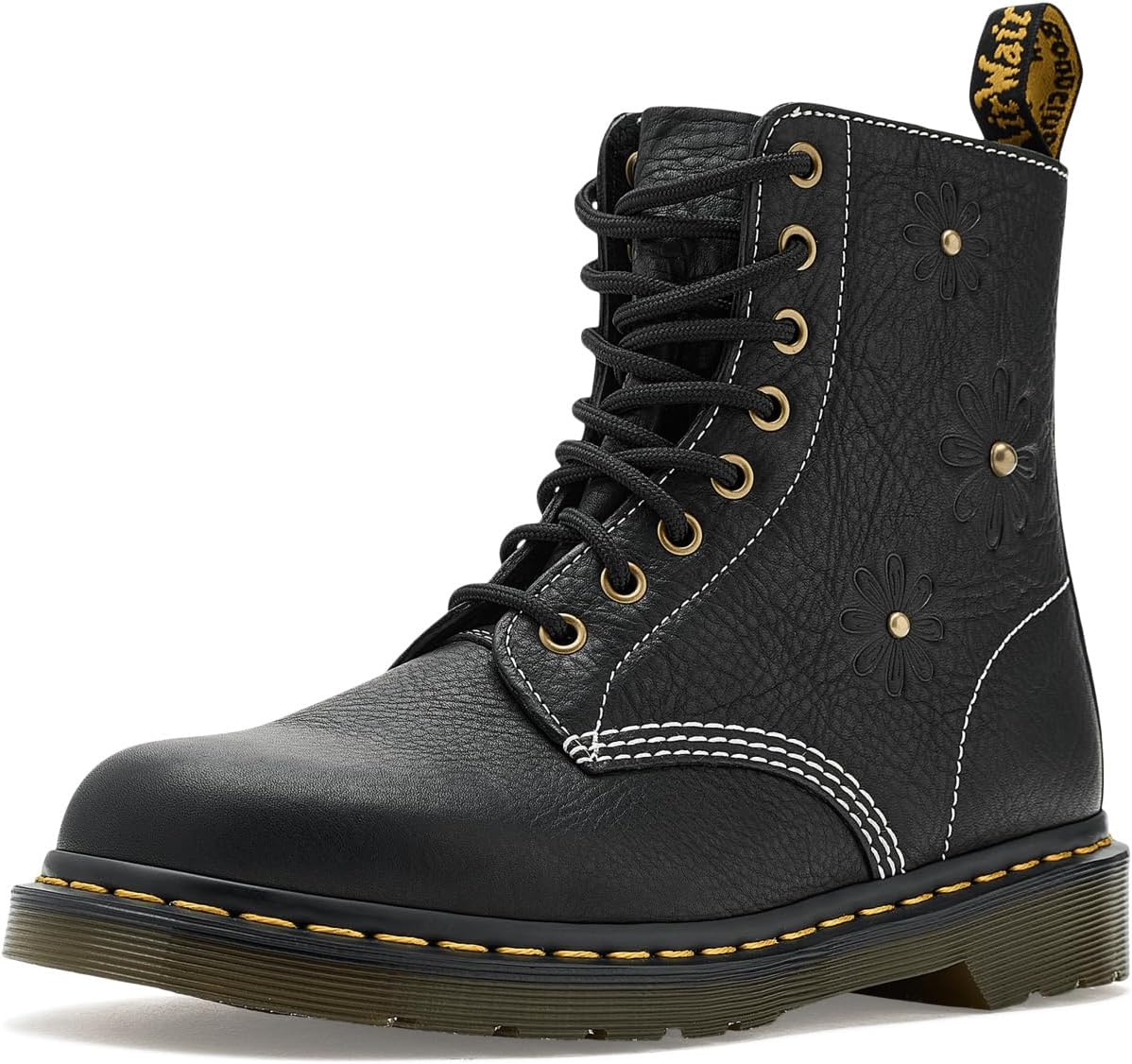 Dr. Martens, Women's, 1460 Pascal Flower, Black, 7, Medium