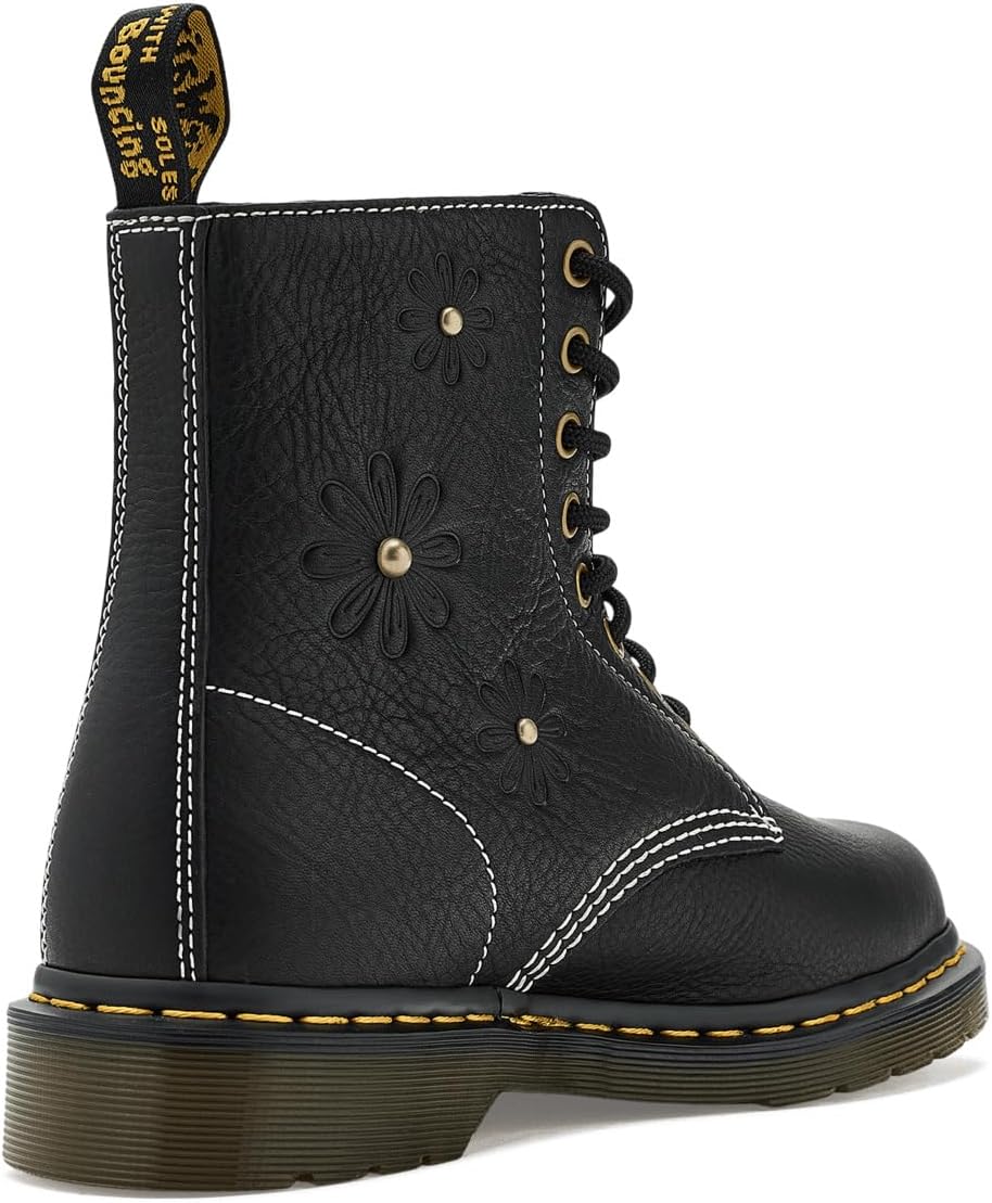 Dr. Martens, Women's, 1460 Pascal Flower, Black, 7, Medium