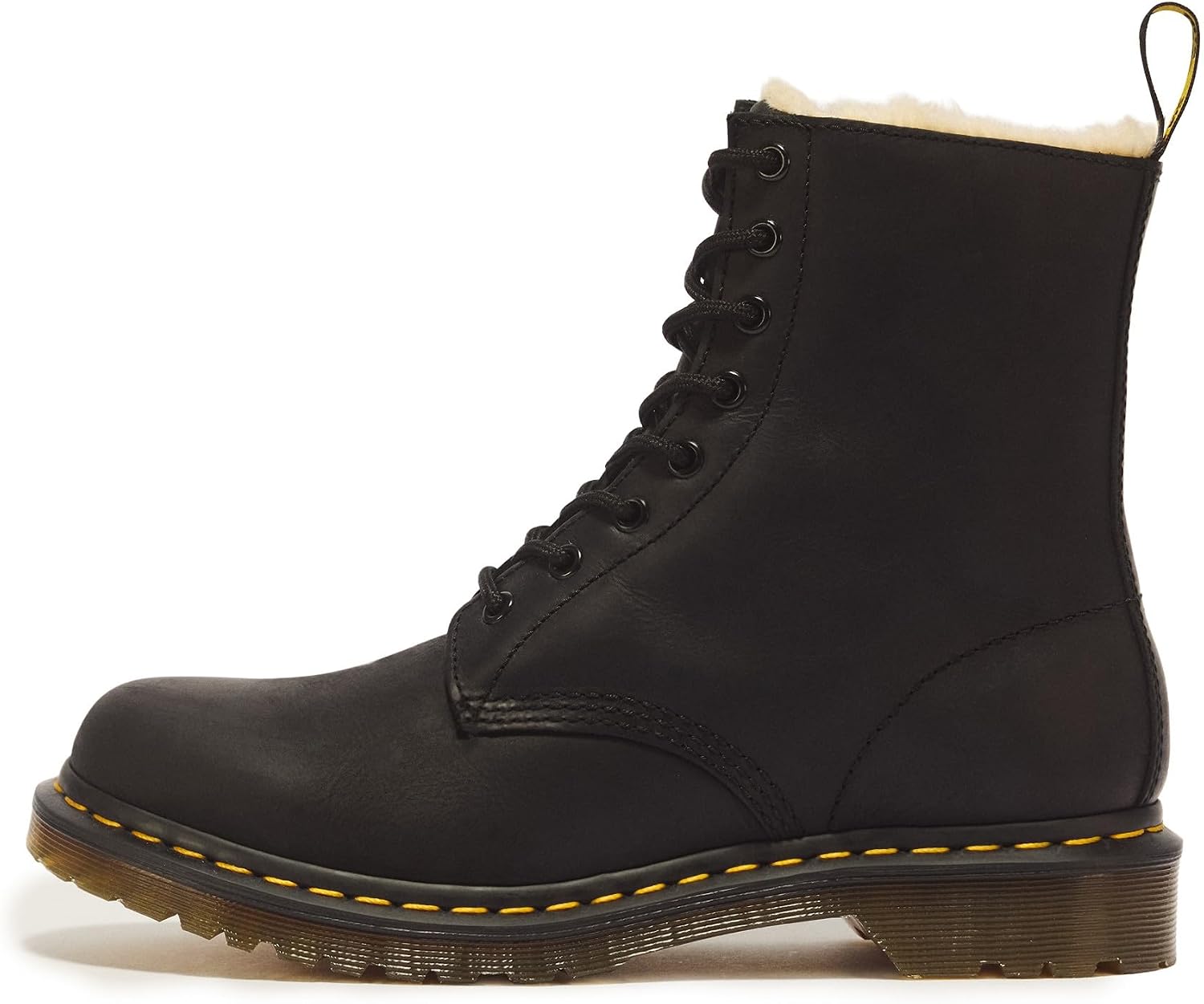 Dr. Martens Women's 1460 Serena Leather Warmwair Lace Up Boot Black Burnished Wyoming
