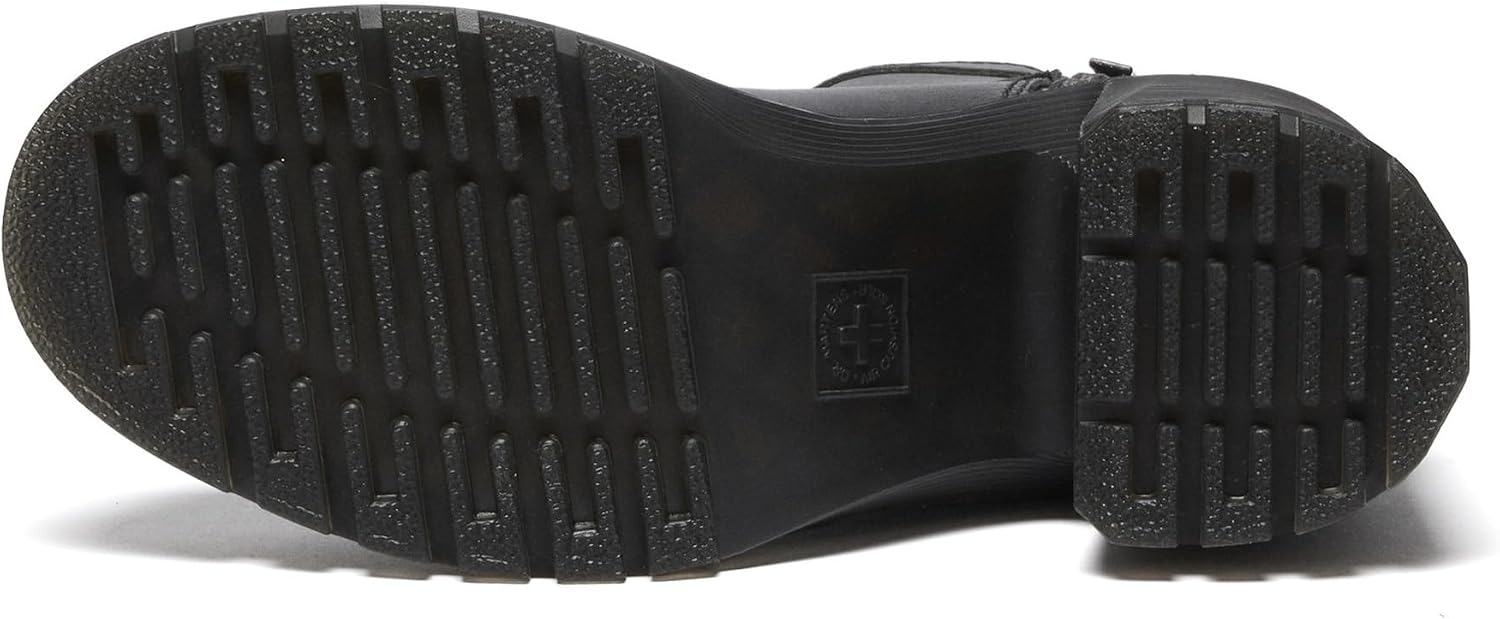 Dr. Martens Women's Spence Harness Flare Heel Leather Chelsea Boots Black Sendal