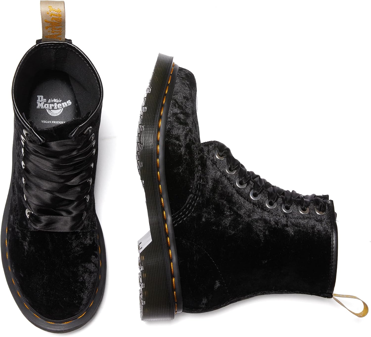 Dr. Martens Women's Vegan 1460 Boot Black Crushed Velvet