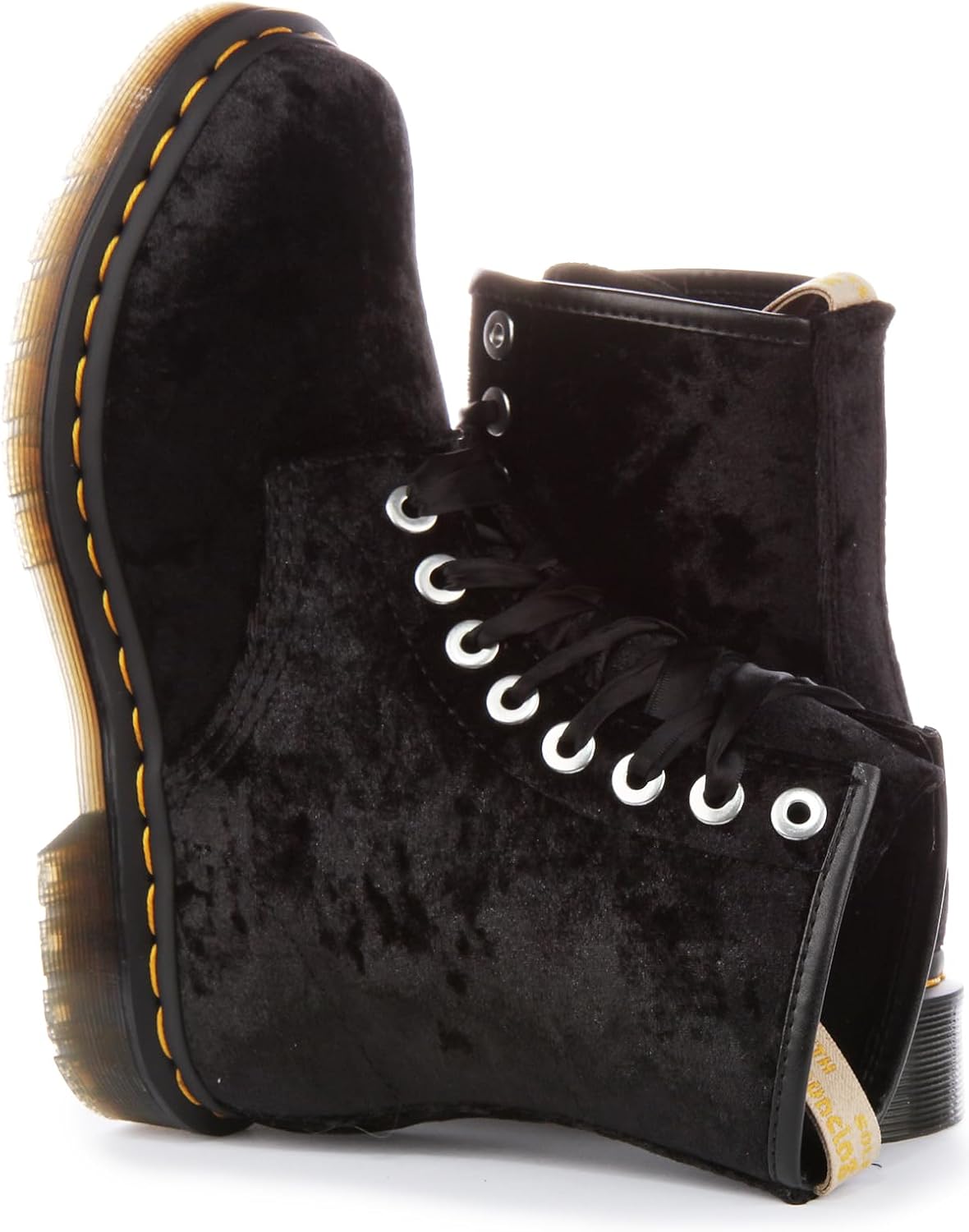 Dr. Martens Women's Vegan 1460 Boot Black Crushed Velvet