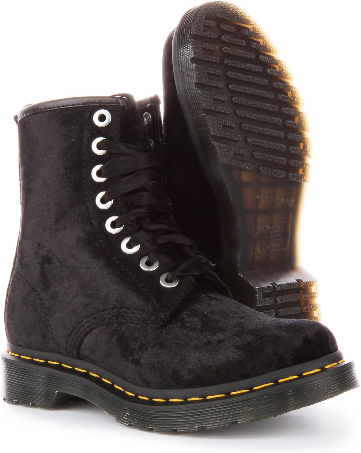 Dr. Martens Women's Vegan 1460 Boot Black Crushed Velvet