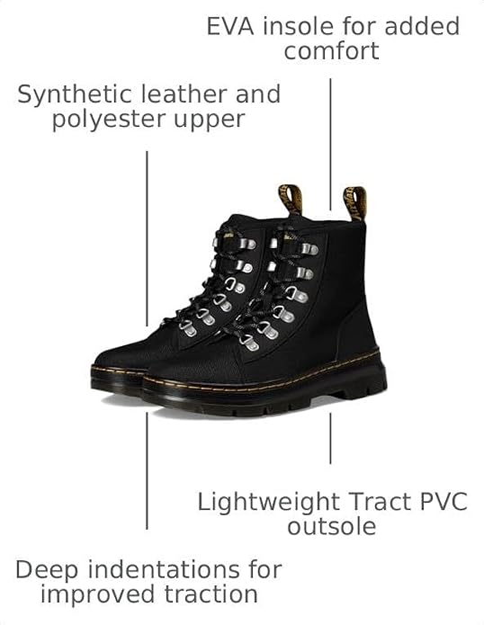Dr. Martens Women's Combs W Tie Boot Black Extra Tough 5050+ajax