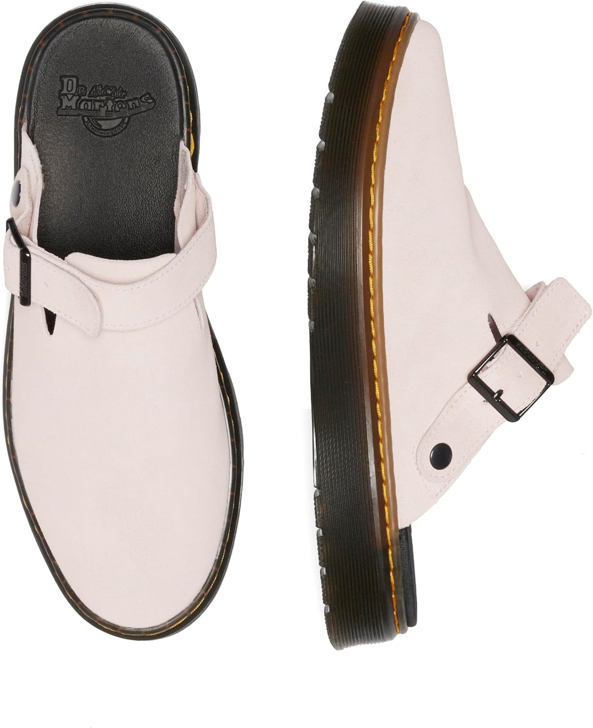 Dr. Martens Men's Carlson Mules Powder Pink Eh Suede Mb