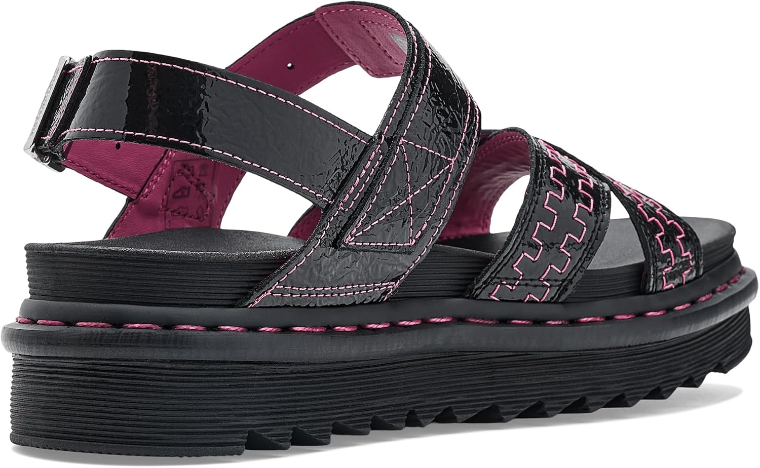 Dr. Martens Women's Voss II Black Distressed Patent