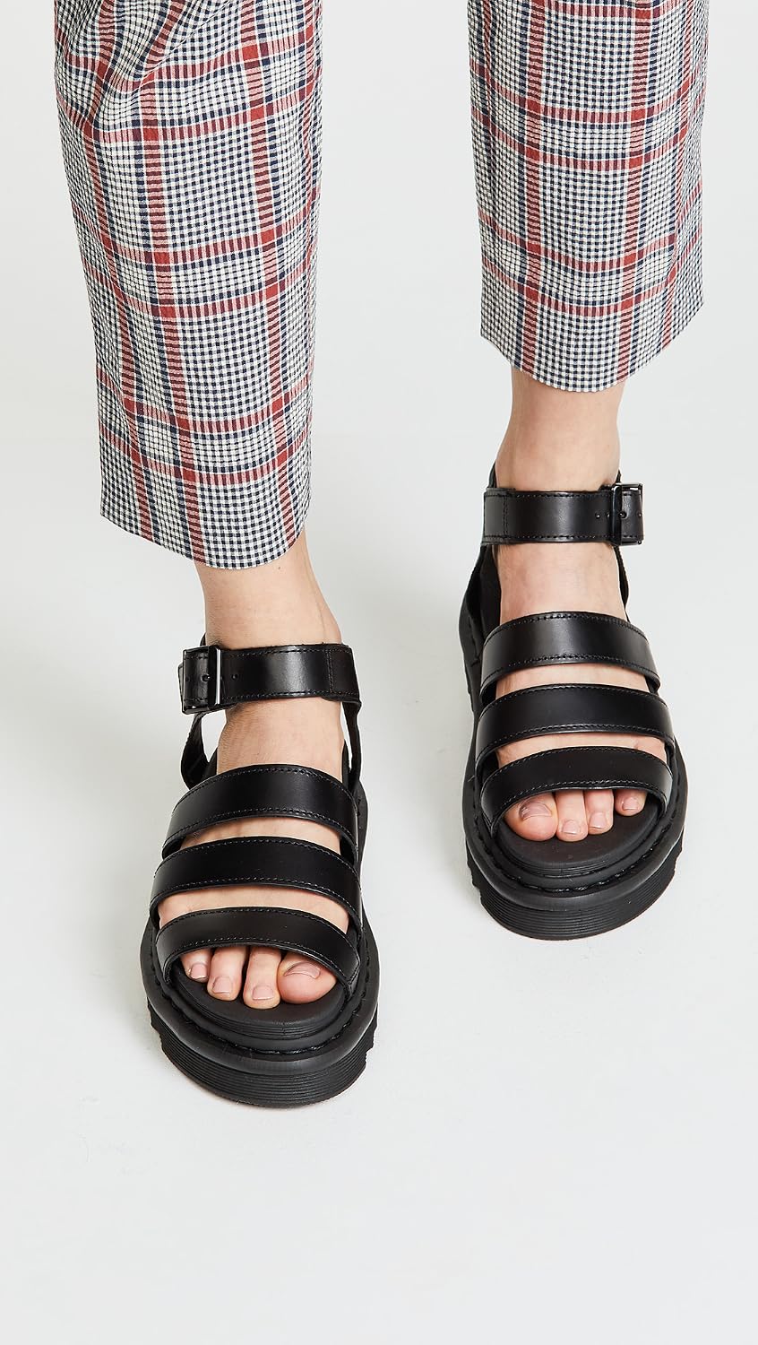 Dr. Martens Girls' Sandals Black Brando Leather