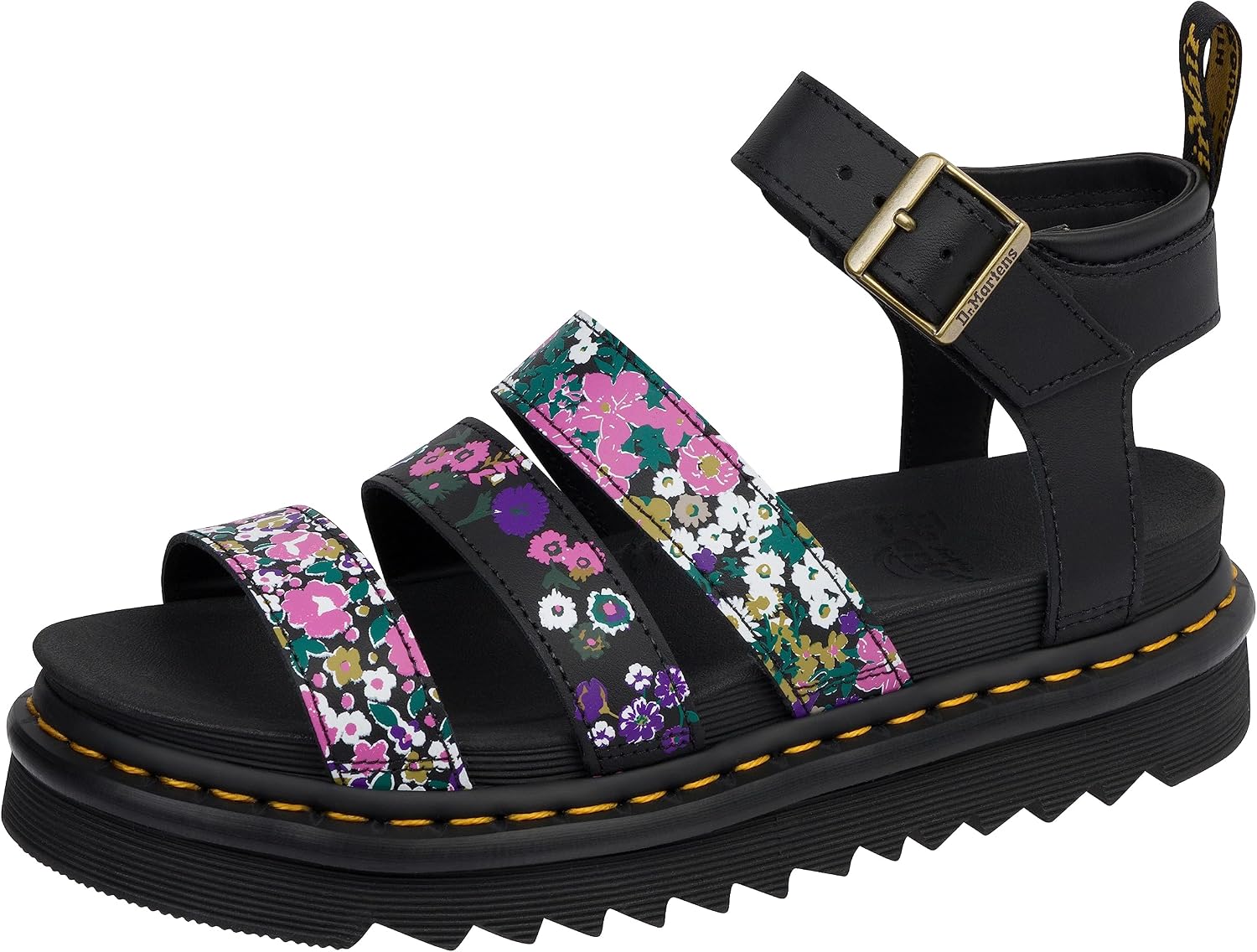 Dr. Martens Girls' Sandals Black Vintage Floral Hydro