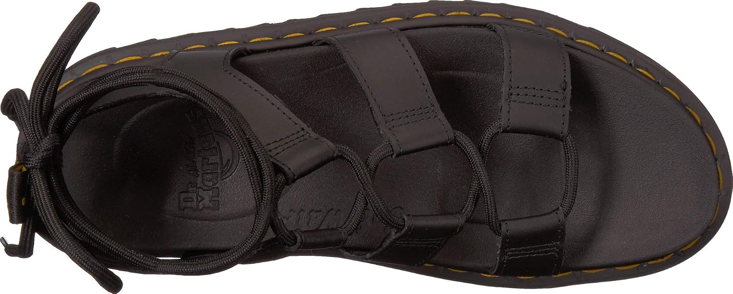 Dr. Martens Women's Nartilla Leather Gladiator Sandal Black Hydro