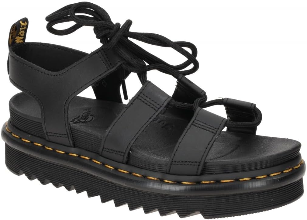 Dr. Martens Women's Nartilla Leather Gladiator Sandal Black Hydro