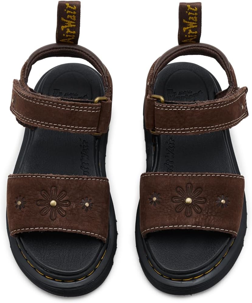 Dr. Martens girls Marlowe Flower J (Little KidBig Kid) Dark Brown