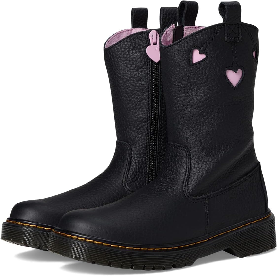 Dr. Martens Kid's Collection Bex Heart P-O Boot Youth (Big Kid) Black