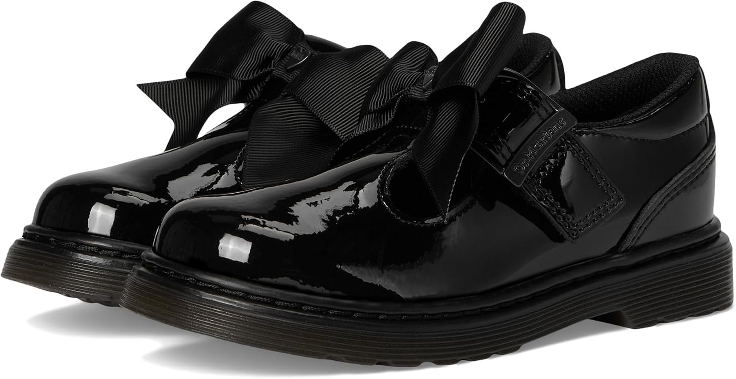 Dr. Martens Kid's Collection Girls Polley II Bow J Black
