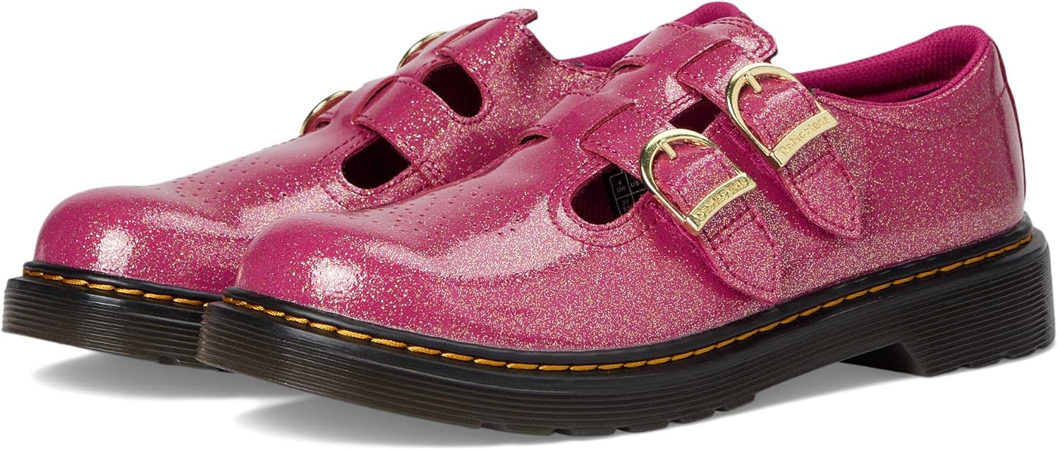 Dr. Marten Kids 8065 Mary Jane FuchsiaSilverGold Glitter